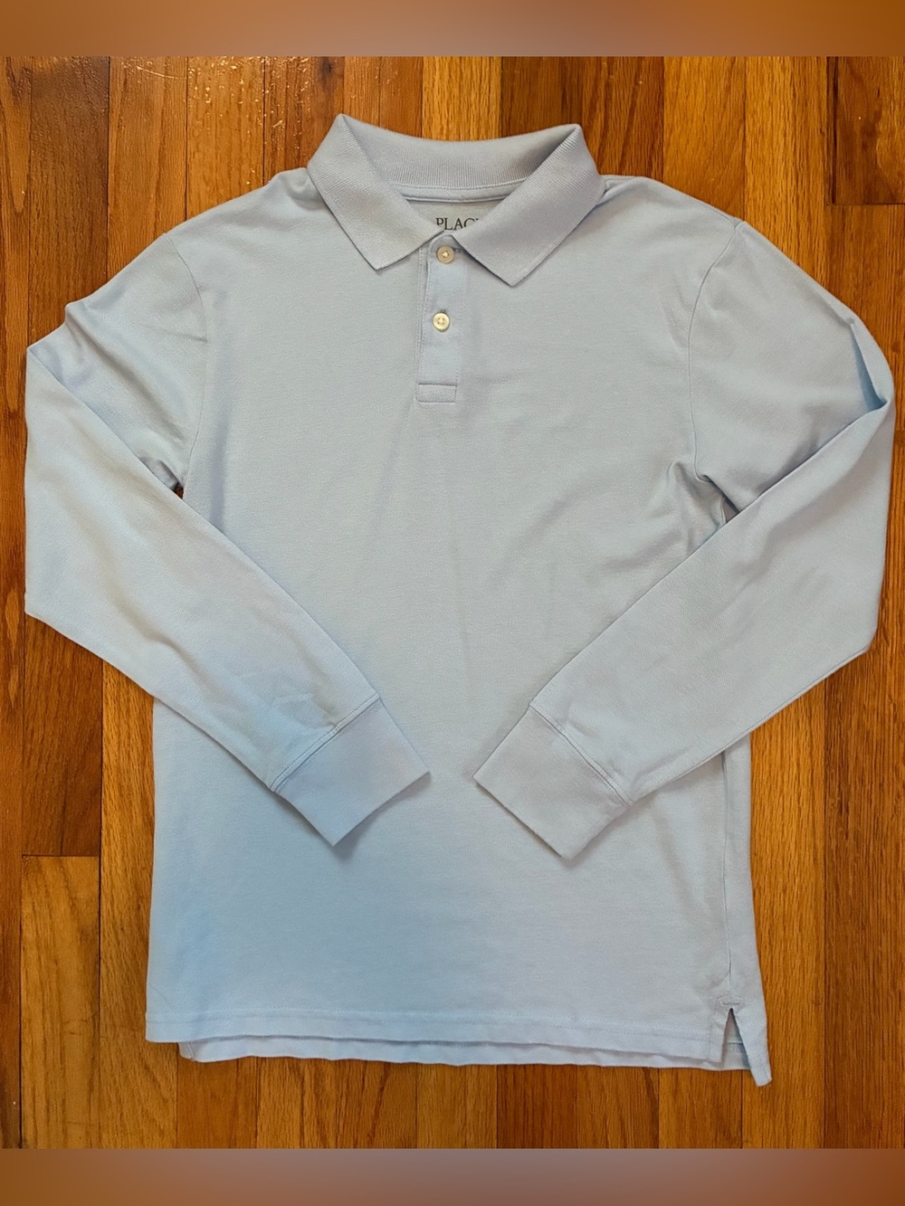Place Light Blue Long Sleeve Collared Polo Shirt School Uniform Size L 10/12 - Picture 1 of 6